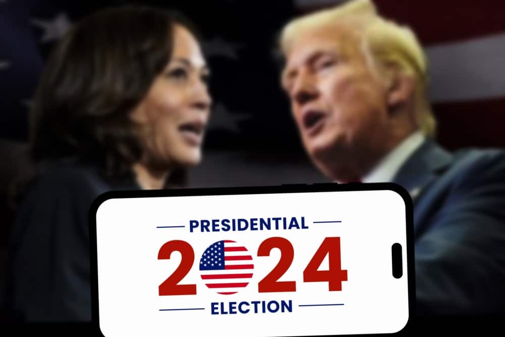 Democraat Kamala Harris en Republikein Donald Trump