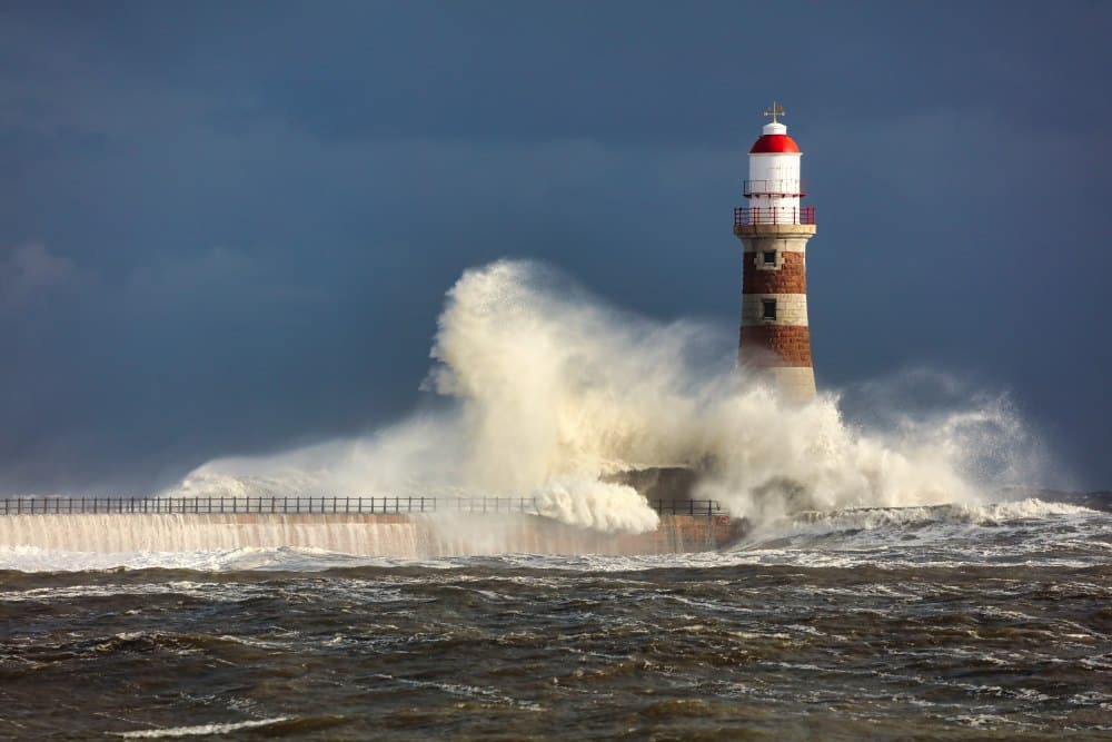 Vuurtoren in een storm